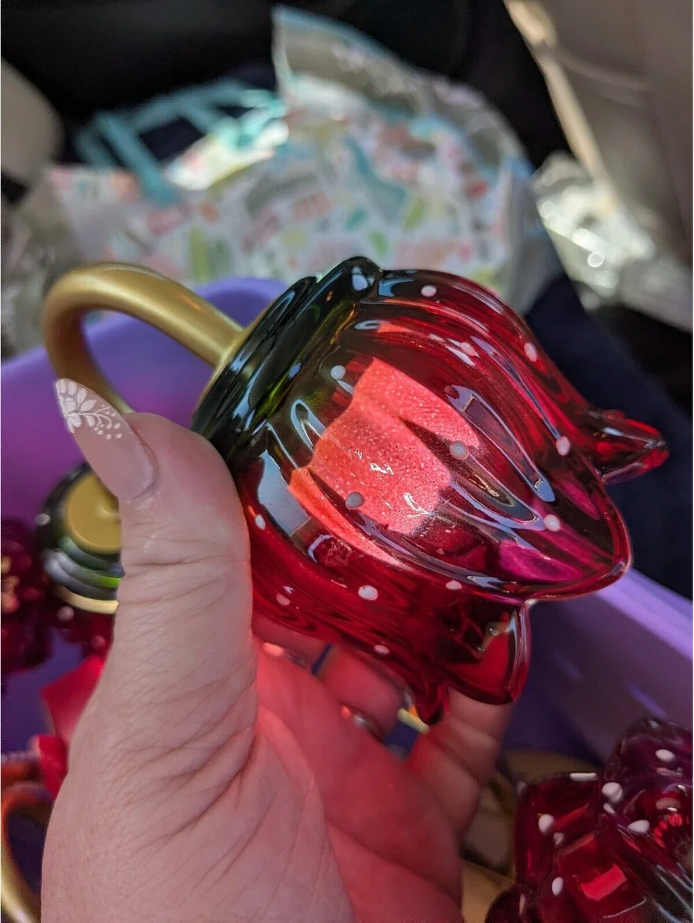 Strawberry Shortcake Touch Lamp USB Rechargeable Glass Dimmable Light VIRAL